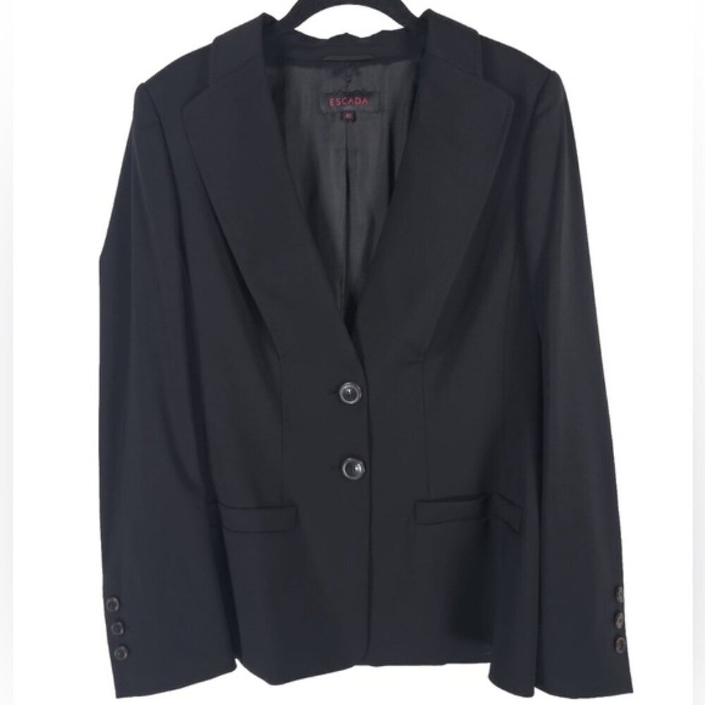 ESCADA 100% NEW WOOL 2 Button‎ Blazer Jacket Rayon Lining 3 Button Cuffs Size 40